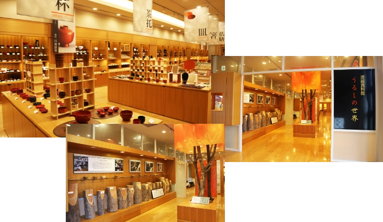 川連漆器展示販売フロア